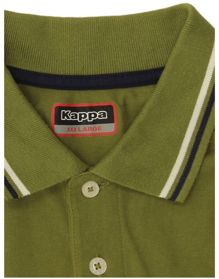 Kappa Herren Poloshirt 3XL Khaki gestreift