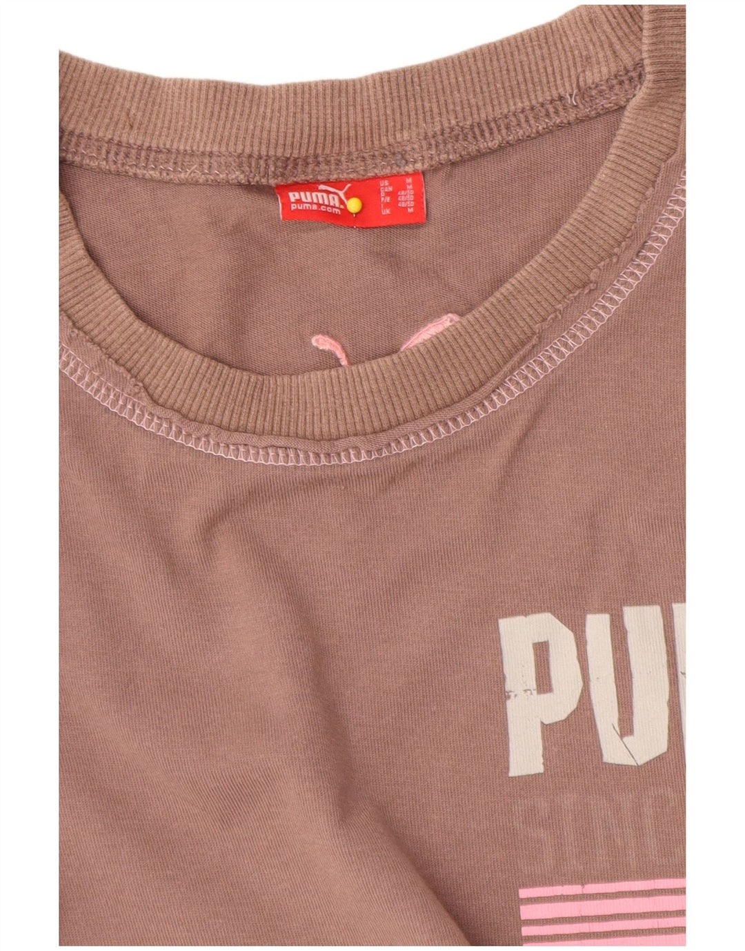 Puma Damen Graphic T-Shirt Top UK 14 Mittelbraun