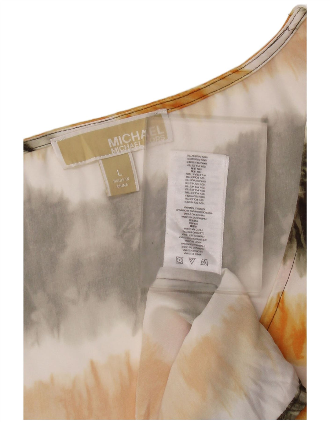 MICHAEL KORS Damen Weste Top UK 16 Großes mehrfarbiges Batik-Polyester