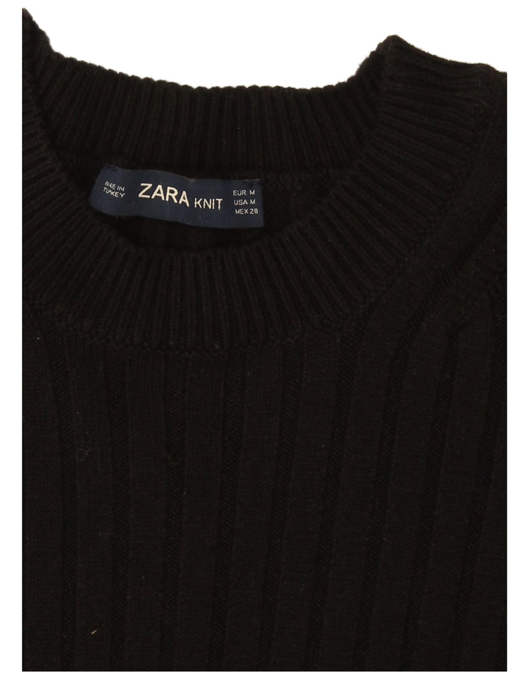 Zara Damen Pulloverkleid UK 14 Medium Schwarz