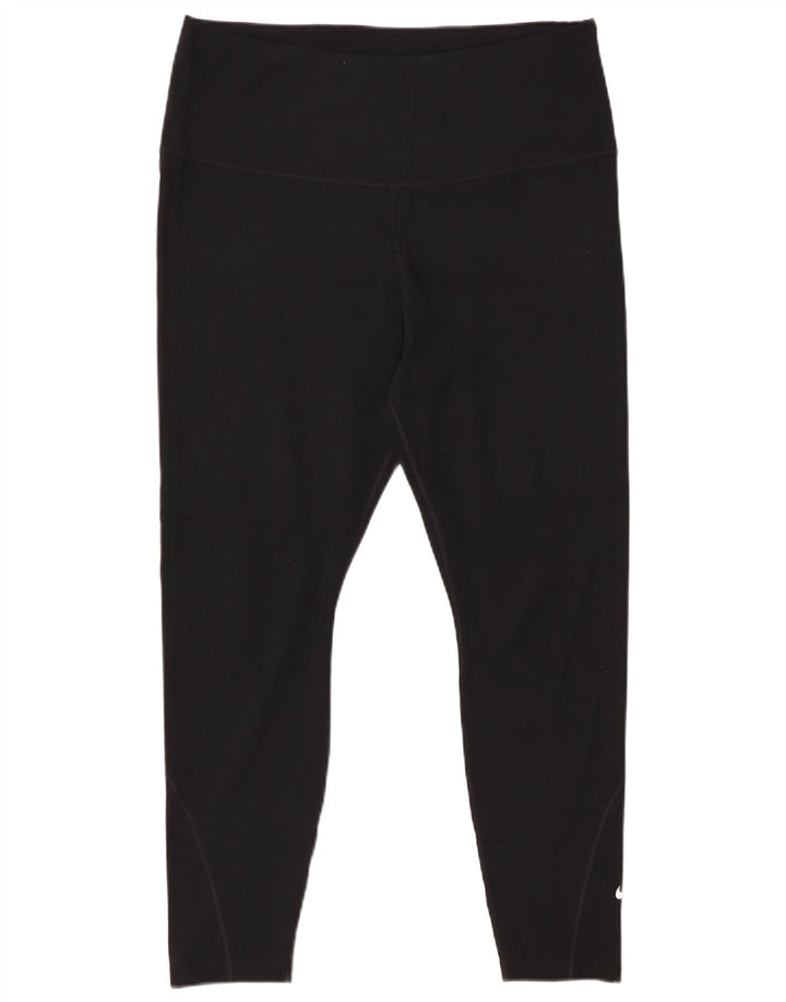 NIKE Damen Dri Fit Crop Leggings UK 18 XL Schwarz Polyester