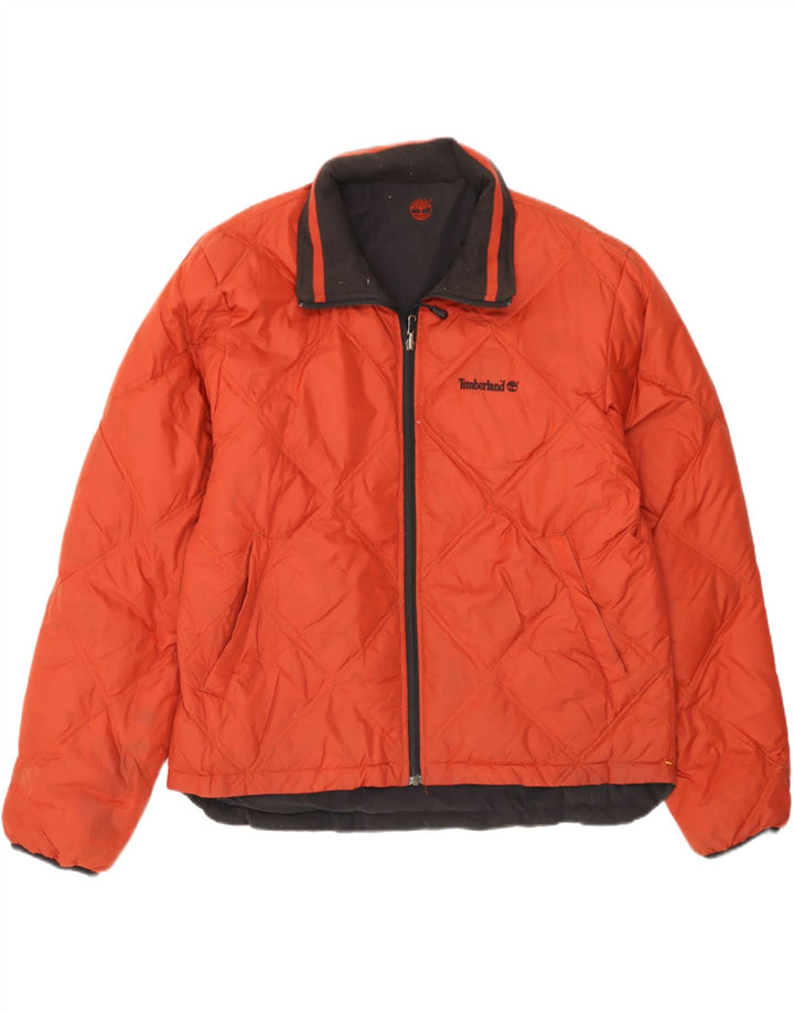 Timberland Mens Reversible Padded Jacket UK 40 Large Orange Nylon