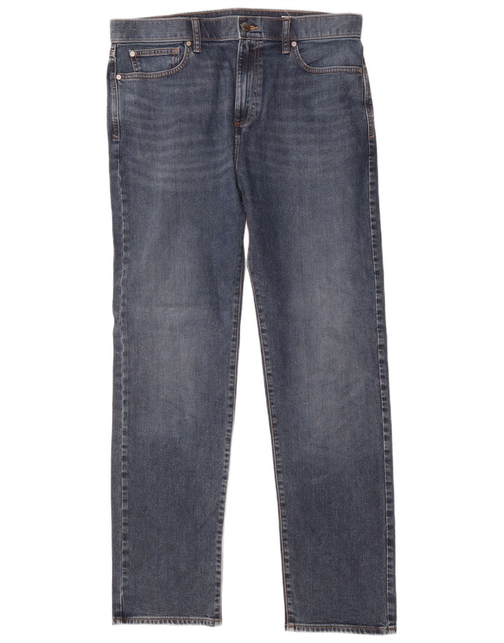 Marks & Spencer Herren Regular Straight Jeans W36 L32 Blaue Baumwolle