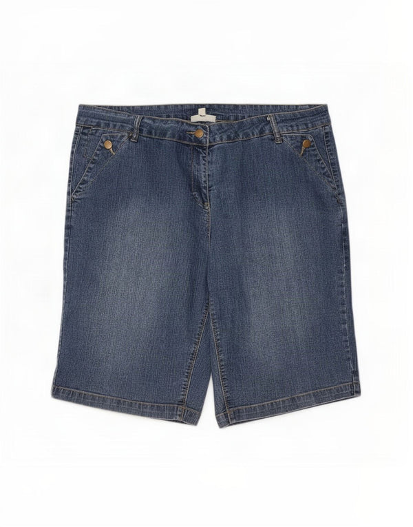 Marks & Spencer Damen Autograph Denim Shorts UK 20 2XL W40 Blaue Baumwolle