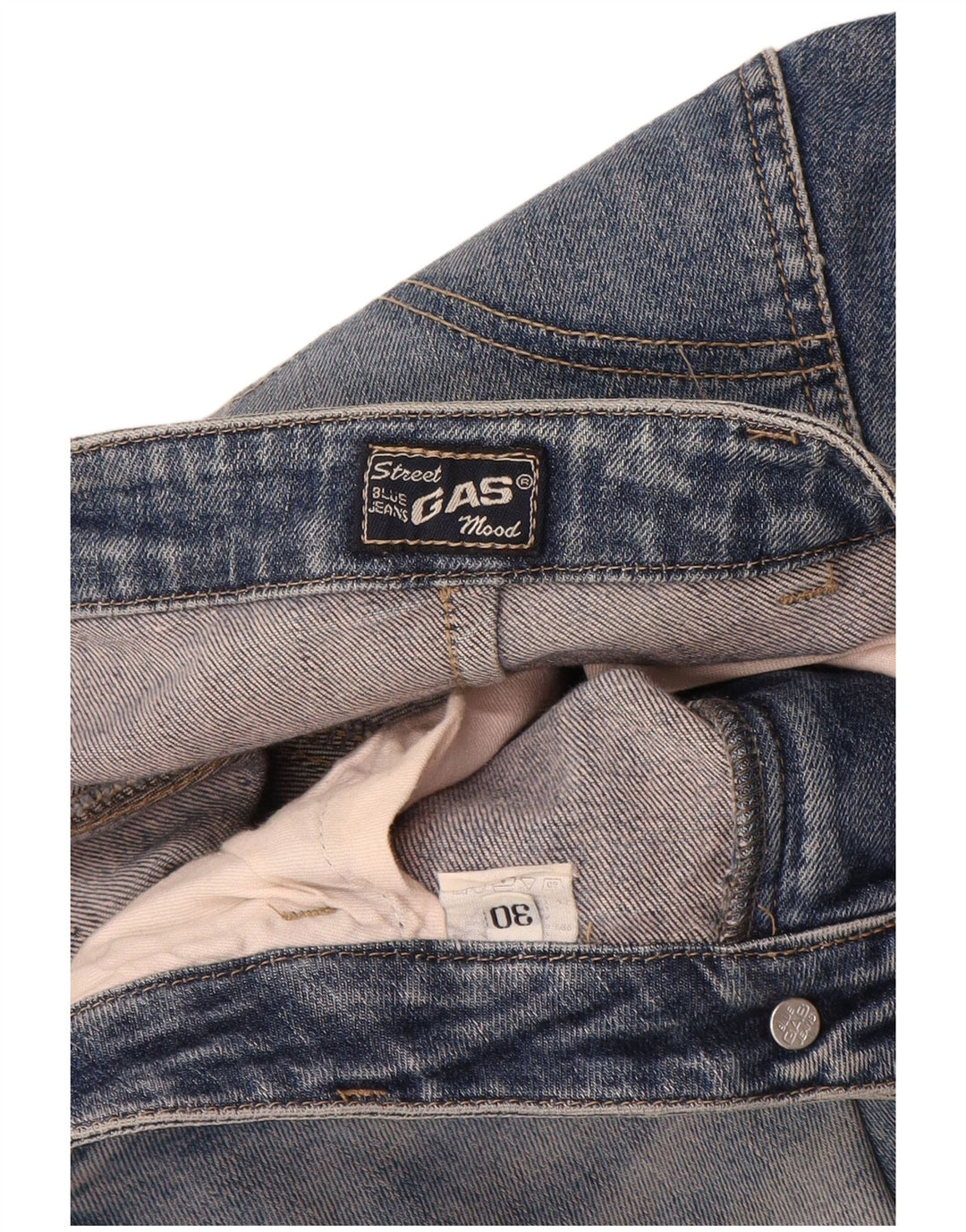 Gas Damen Slim Jeans W30 L30 Blaue Baumwolle