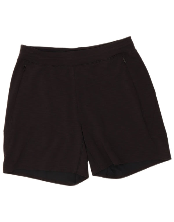 Lululemon Damen Sportshorts UK 12 Medium Schwarz gefleckt