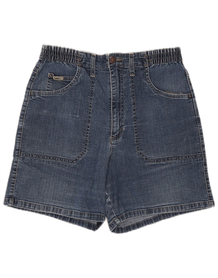 LEE Damen-Jeansshorts mit hoher Taille, US 10, Größe L, W28, blaue Baumwolle