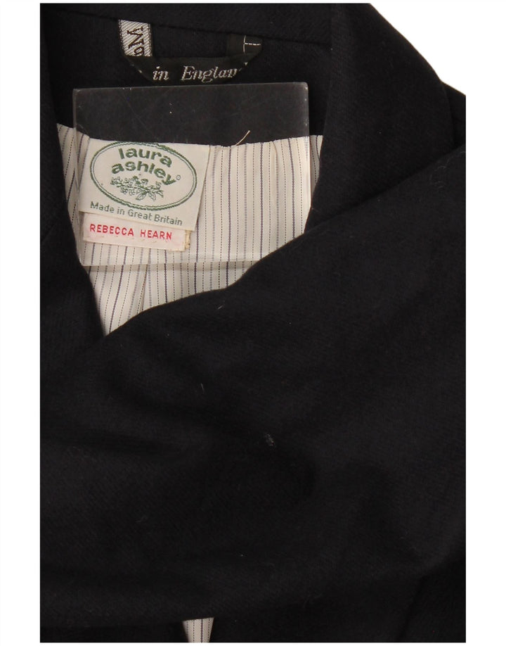 LAURA ASHLEY Zweireihiger Blazer für Damen, UK 14, mittelschwarze Wolle
