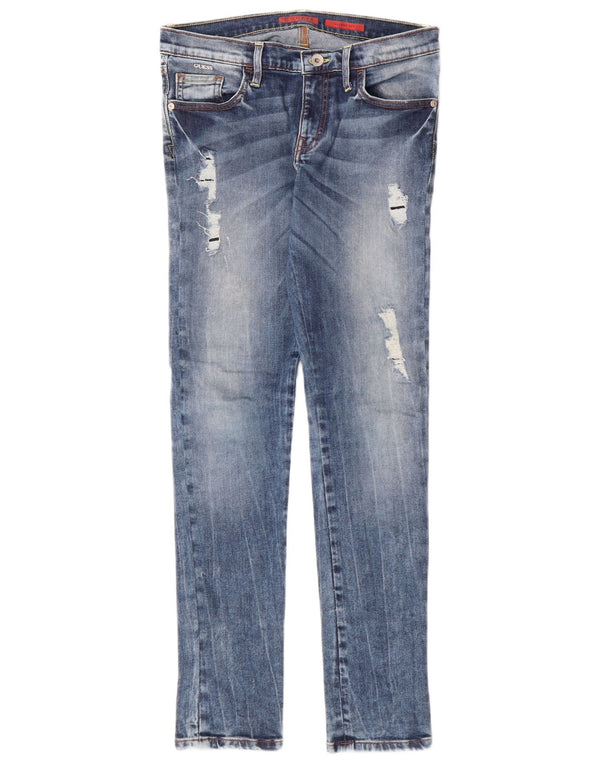 Guess Distressed Skinny Jeans für Mädchen, 13–14 Jahre, XL, W30, L29, Blau, Baumwolle