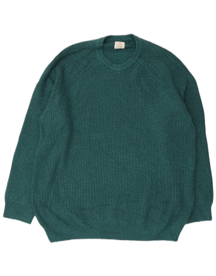 Marks & Spencer Herren-Pullover mit Rundhalsausschnitt, 2XL, grünes Polyamid