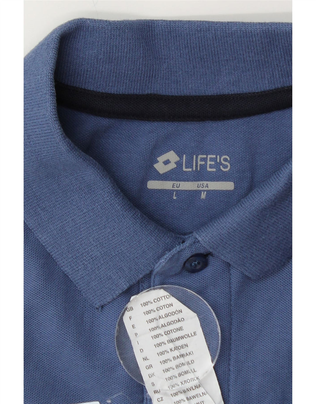 LOTTO Herren Life's Graphic Poloshirt, groß, aus blauer Baumwolle