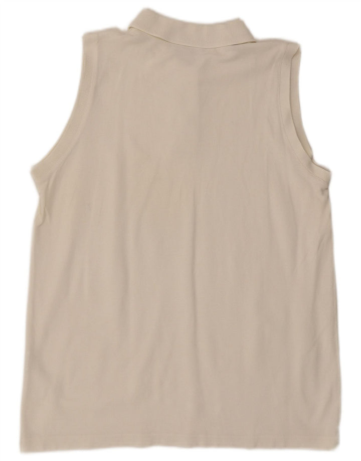 Belfe Damen ärmelloses Poloshirt XL aus weißer Baumwolle