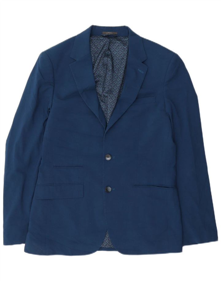 Marks & Spencer Herren-Blazer mit 2 Knöpfen, UK 38, Mittelblau, Polyester
