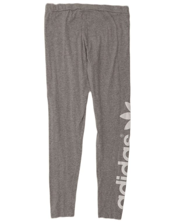Adidas Damen Graphic Leggings UK 16 Große graue Baumwolle