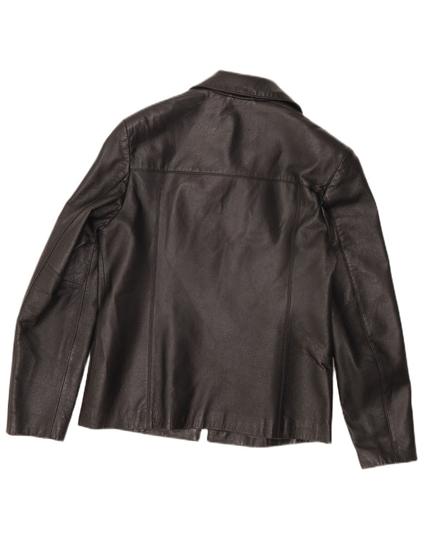 Planet Herren Lederjacke IT 46 Small Schwarzes Leder