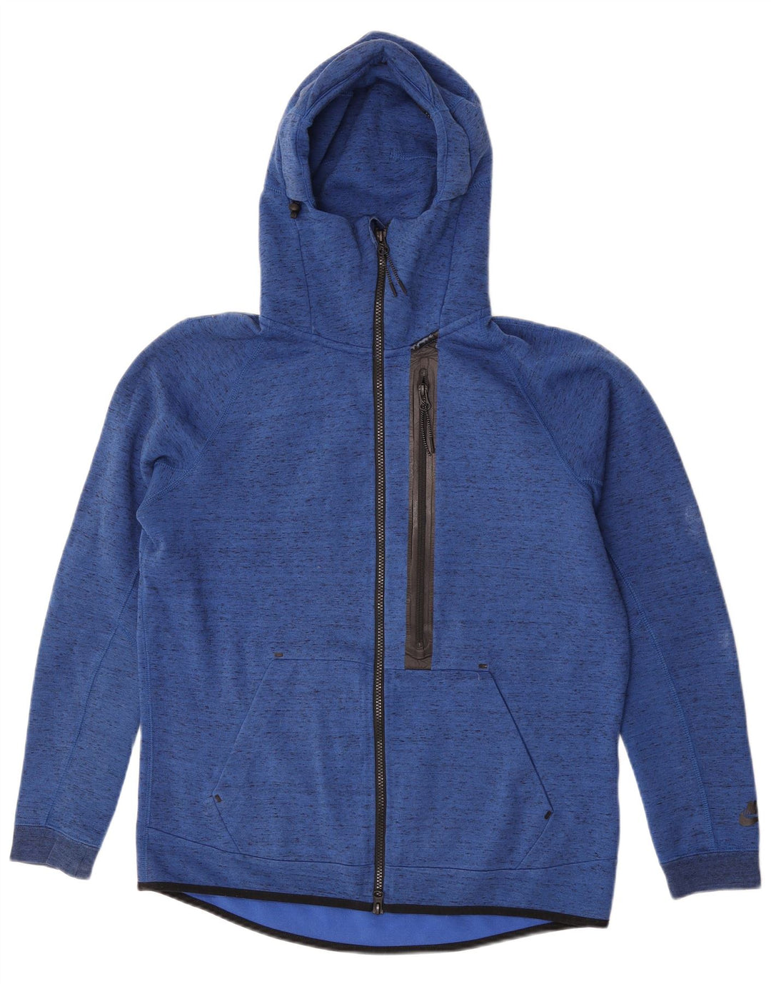Nike Herren-Kapuzenpullover mit Reißverschluss, mittelblau gefleckte Baumwolle