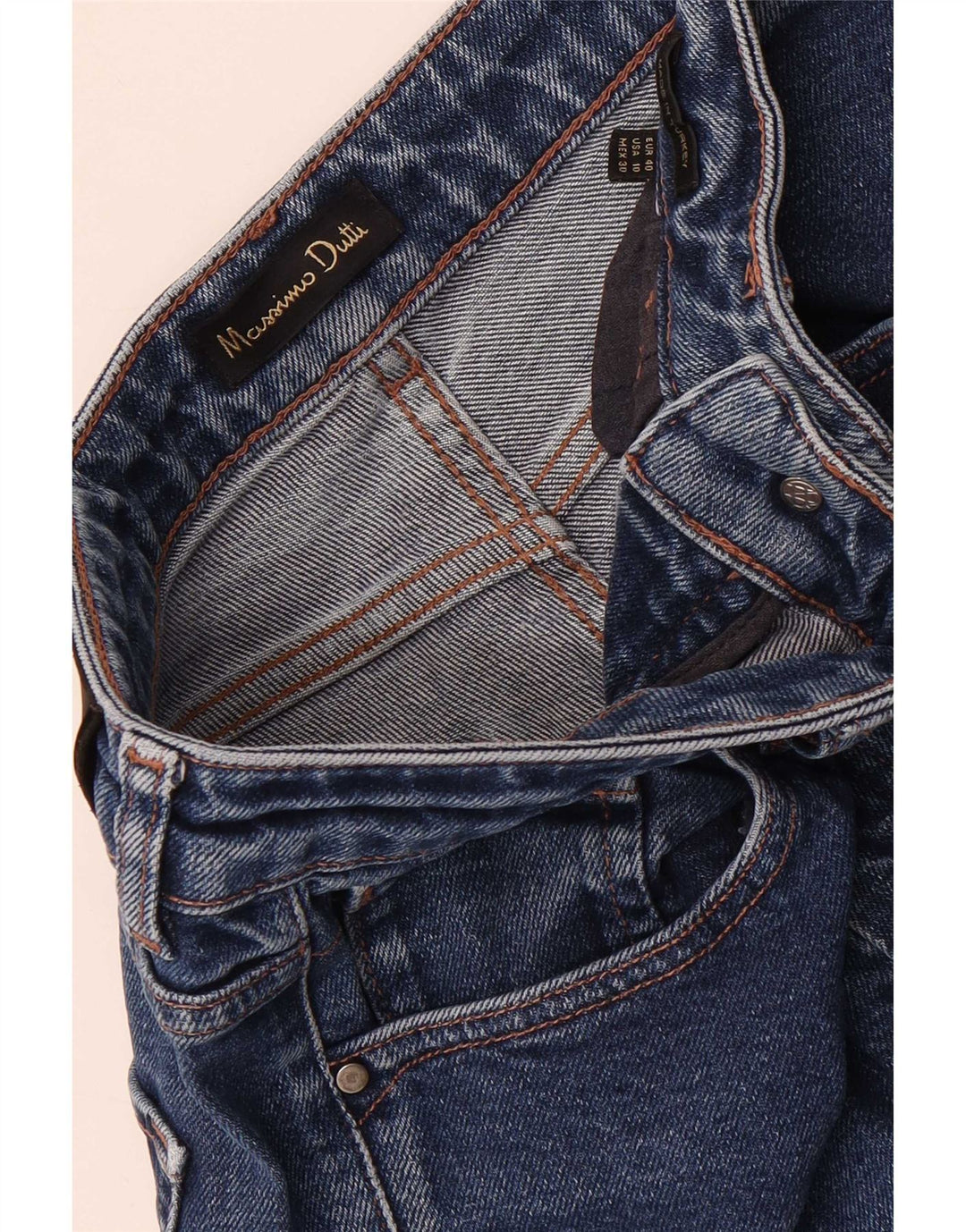 Massimo Dutti Damen-Jeans mit hoher Taille, kurz geschnitten, EU 40, mittelgroß, W30, L26, Blau