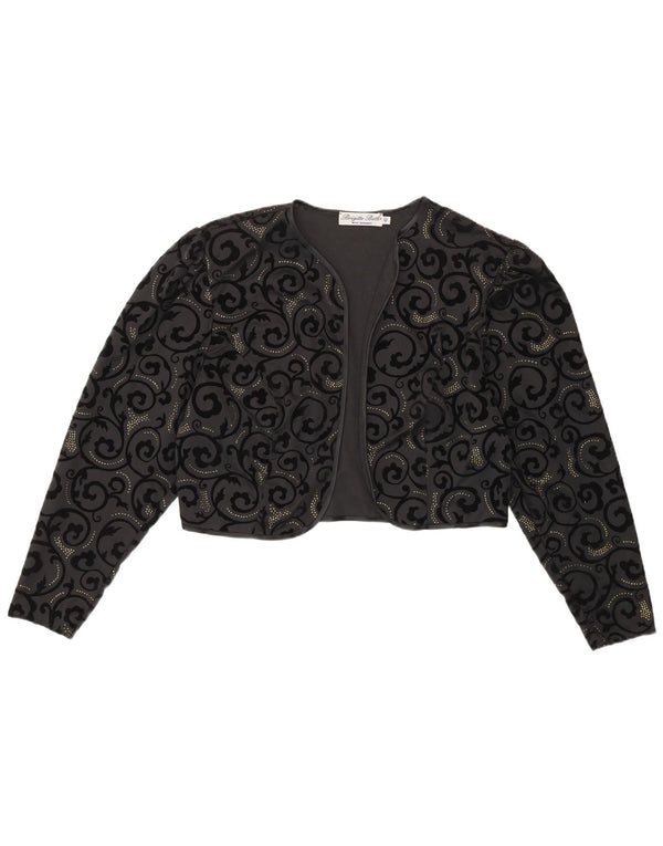Brigitte Both Womens Bolero Top EU 42 Large Black Paisley Polyester