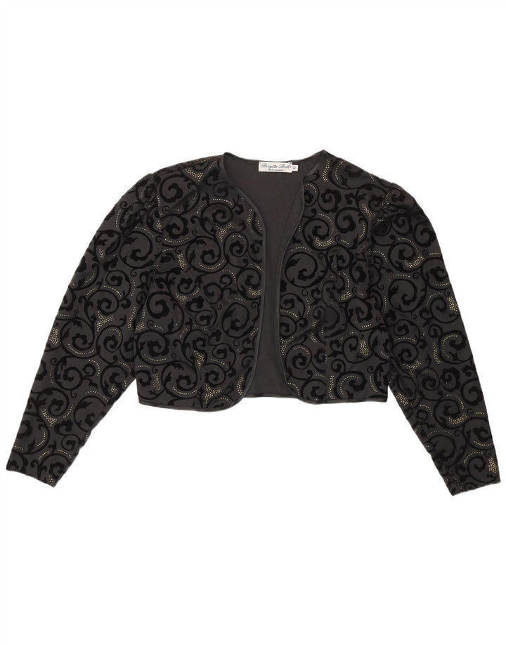Brigitte Both Damen Bolero Top EU 42 Large Schwarz Paisley Polyester