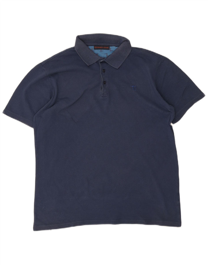 Trussardi Jeans Herren-Poloshirt, groß, Marineblau