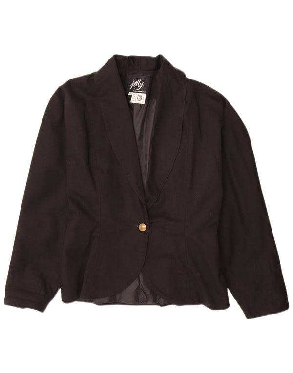 C & A Damen-Blazerjacke mit 1 Knopf, EU 40, mittelschwarze Baumwolle