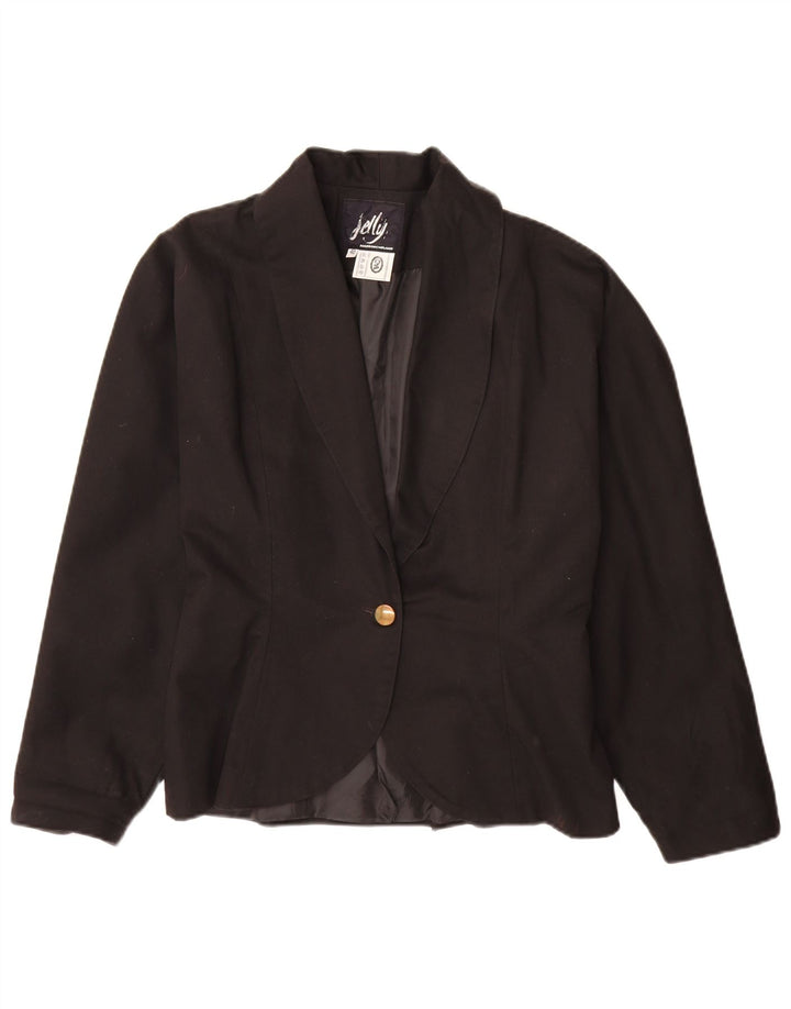 C & A Damen-Blazerjacke mit 1 Knopf, EU 40, mittelschwarze Baumwolle