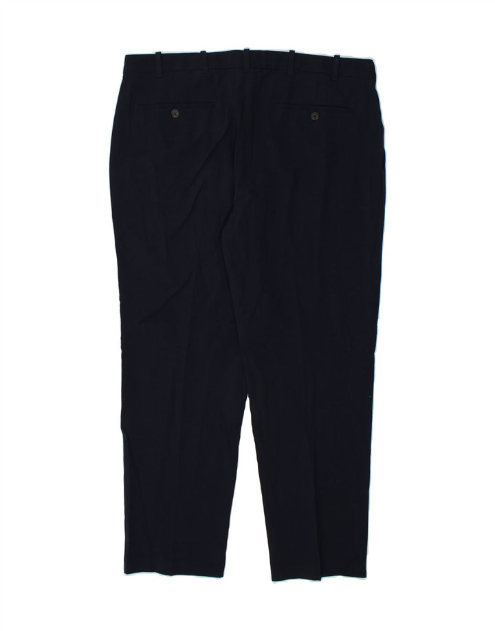 IZOD Mens Straight Suit Trousers W38 L30 Navy Blue Polyester Vintage Izod and Second-Hand Izod from Messina Hembry 