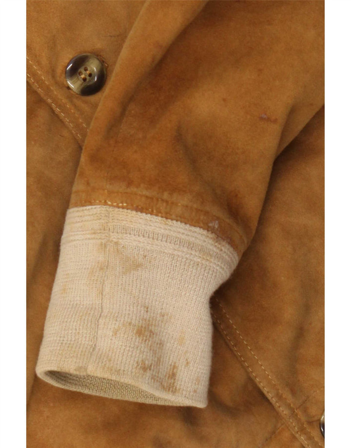 Vintage Herren Wildleder Bomberjacke IT 52 XL Beige Leder
