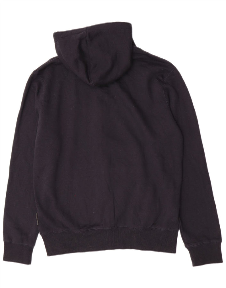 French Connection Herren-Kapuzenpullover mit Reißverschluss, mittlere marineblaue Baumwolle