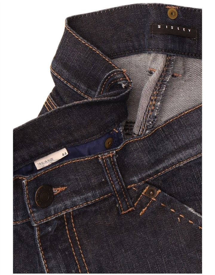 SISLEY Womens Capri Jeans IT 44 Medium W34 L18 Navy Blue