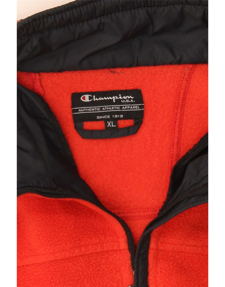 Champion Herren-Fleecepullover mit Reißverschluss, XL, Orange, Polyester
