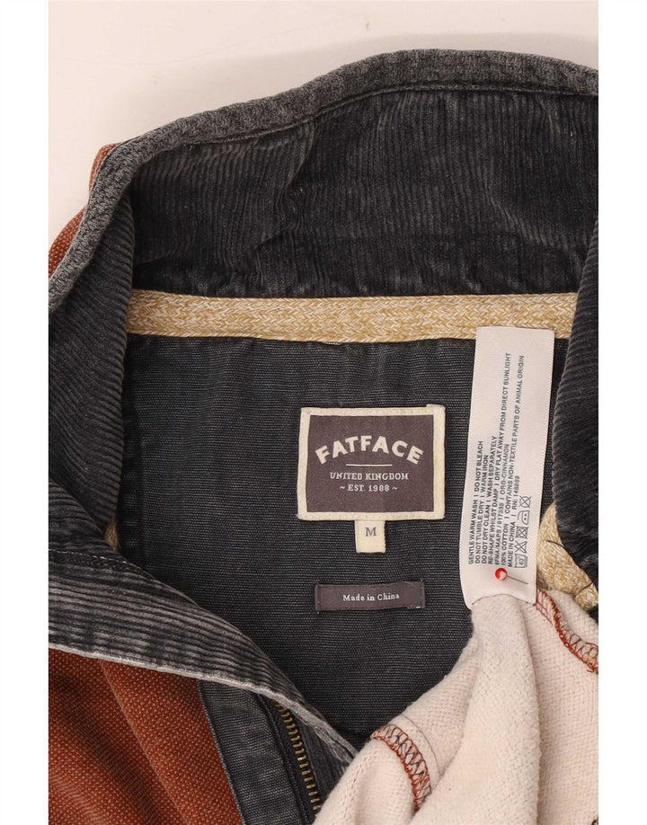 Fat Face Herren-Sweatshirt mit Reißverschluss am Hals, mittelbraune Baumwolle