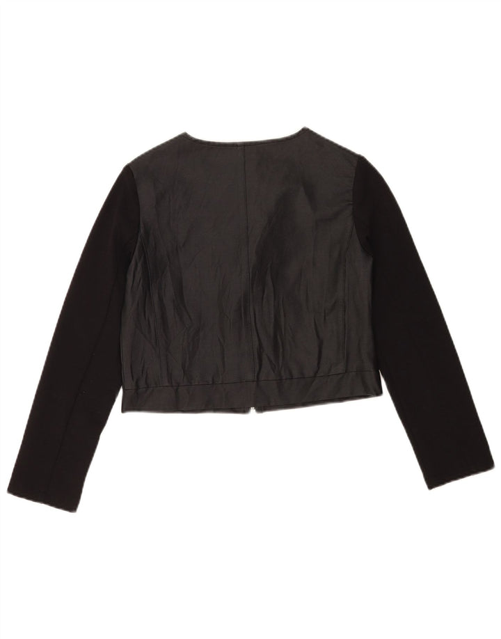 Please Crop-Bomberjacke für Mädchen, 11–12 Jahre, schwarze Viskose