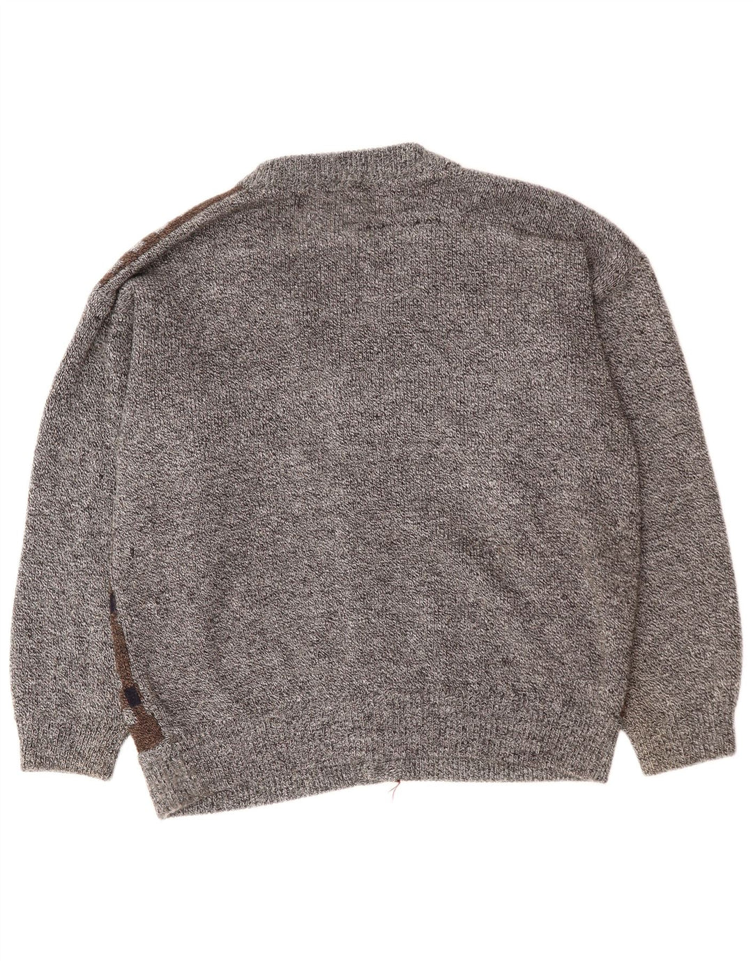 VINTAGE Herren Cardigan Pullover 2XL Grau Argyle/Diamant Acryl