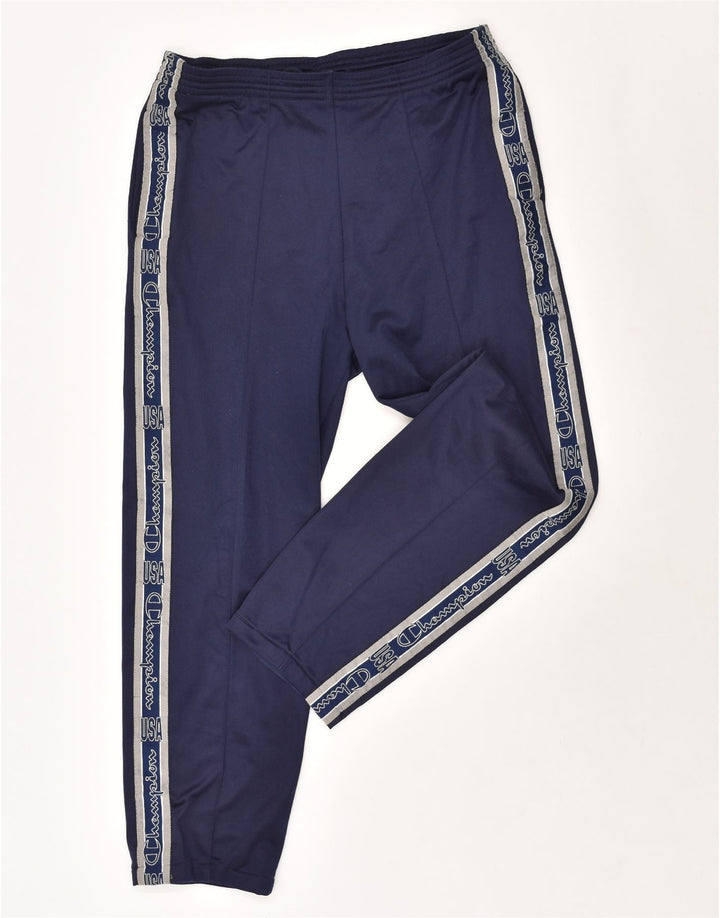 CHAMPION Mens Tracksuit Trousers Medium Navy Blue Polyester Vintage Champion and Second-Hand Champion from Messina Hembry 