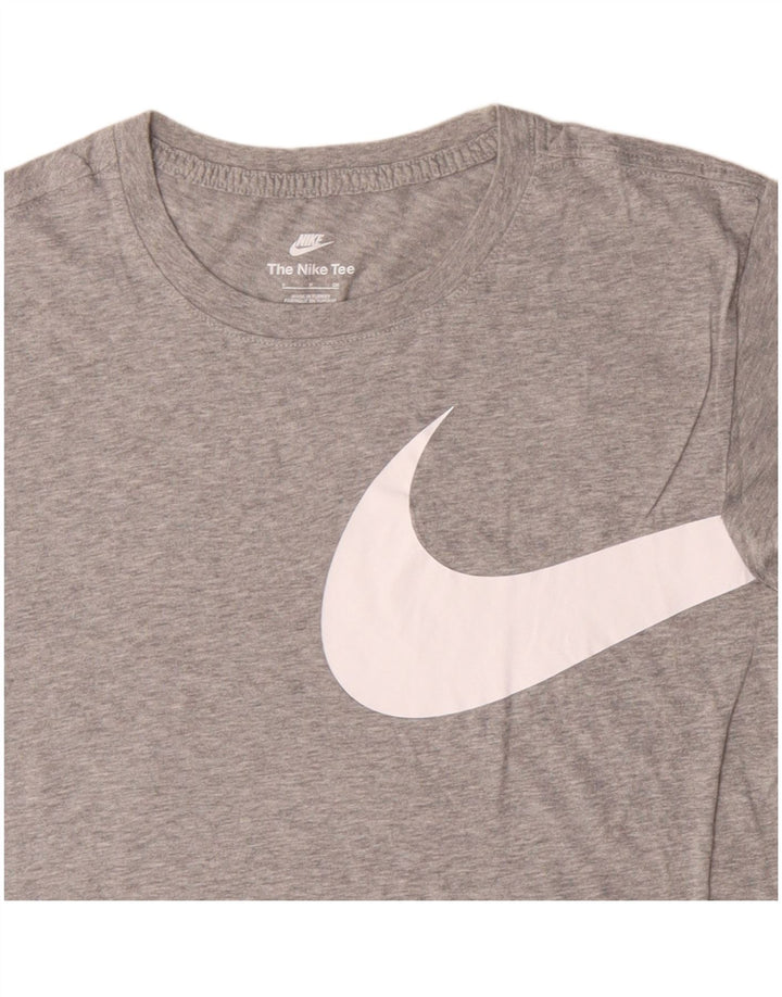 NIKE Herren-T-Shirt mit Grafik, Größe S, grau gesprenkelte Baumwolle