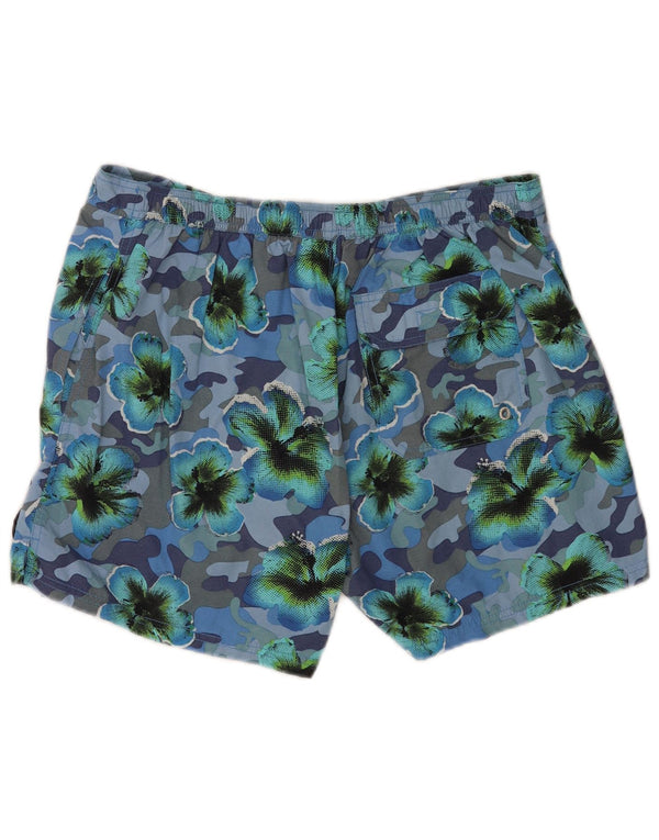 Maui and Sons Herren-Badeshorts, normal, XL, blau geblümt, Polyamid