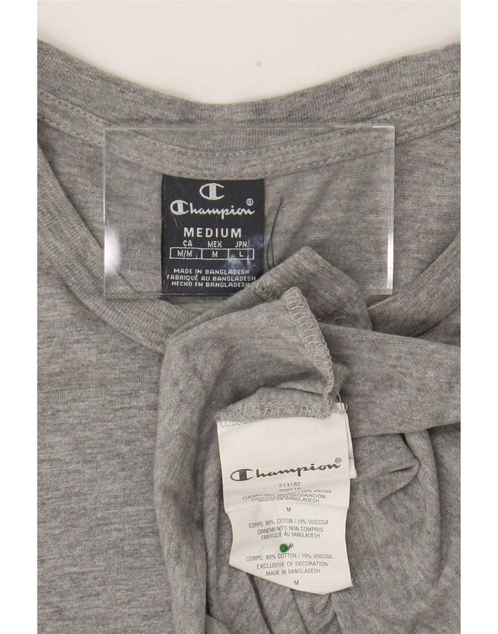 Champion Herren-T-Shirt-Oberteil aus mittelgrau gesprenkelter Baumwolle