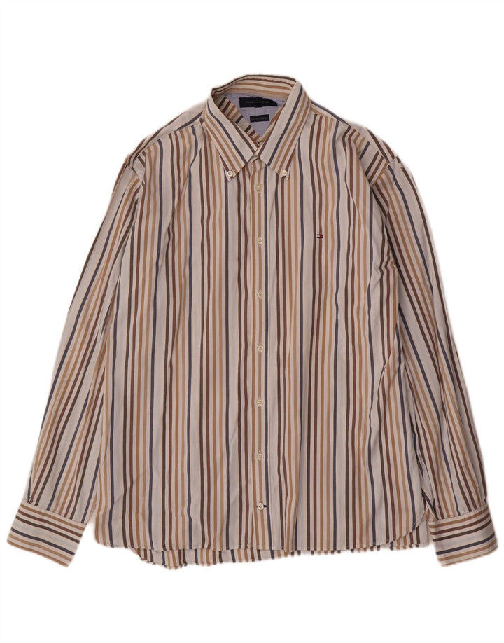 Tommy Hilfiger Herrenhemd XL, mehrfarbig, gestreift, Baumwolle