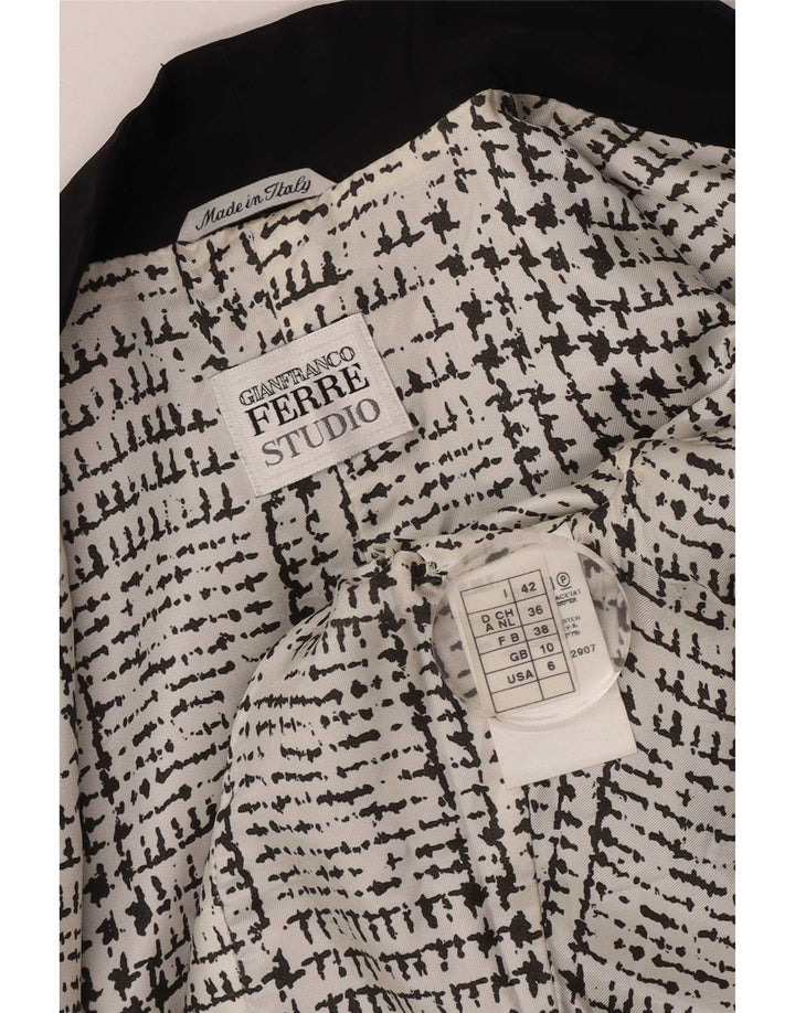 Offene Blazerjacke für Damen von Gianfranco Ferre, Gr. 10, Größe S, Schwarz, Acetat