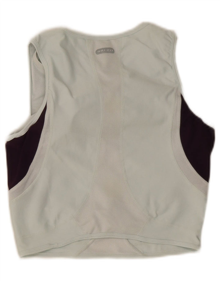 Nike Womens Crop Vest Top UK 14/16 Großes blaues Colourblock-Polyester