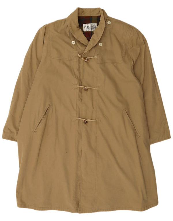 Vintage Damen Loose Fit Dufflecoat IT 42 Mittelbeige Baumwolle