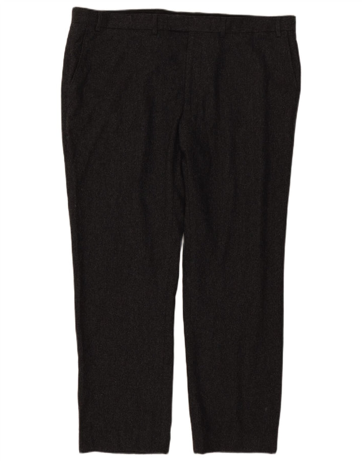 Gerade Herren-Anzughose von Marks & Spencer, W42, L31, graue Wolle
