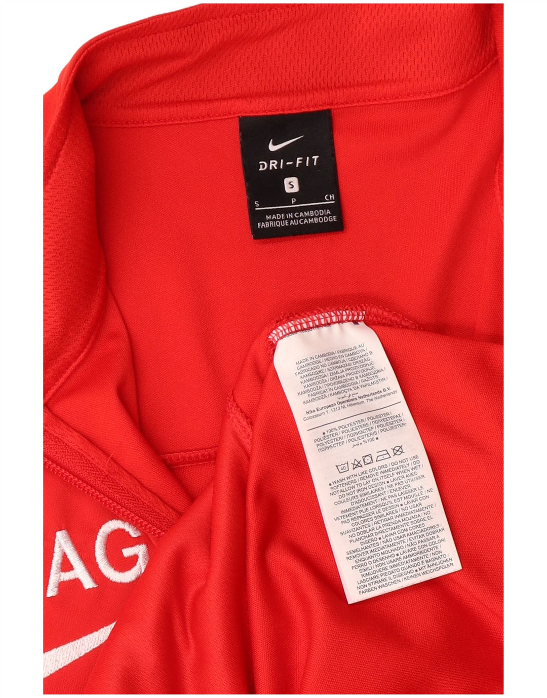 Nike Herren-Trainingsanzugoberteil mit Grafik, Größe S, Rot, Polyester, Sport