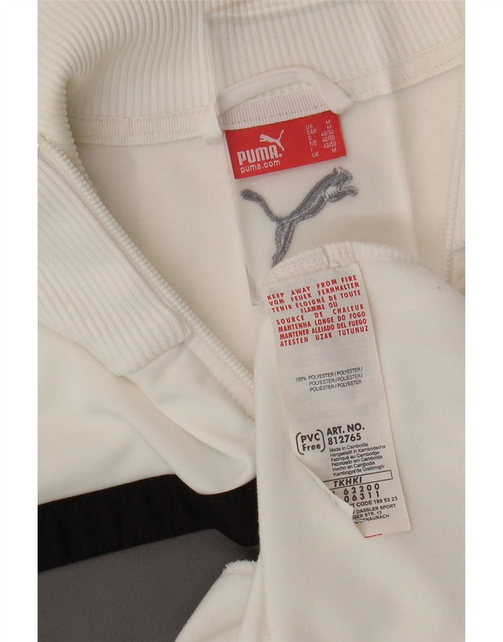 Puma Herren-Trainingsanzug-Top-Jacke, mittelweißes Farbblock-Polyester