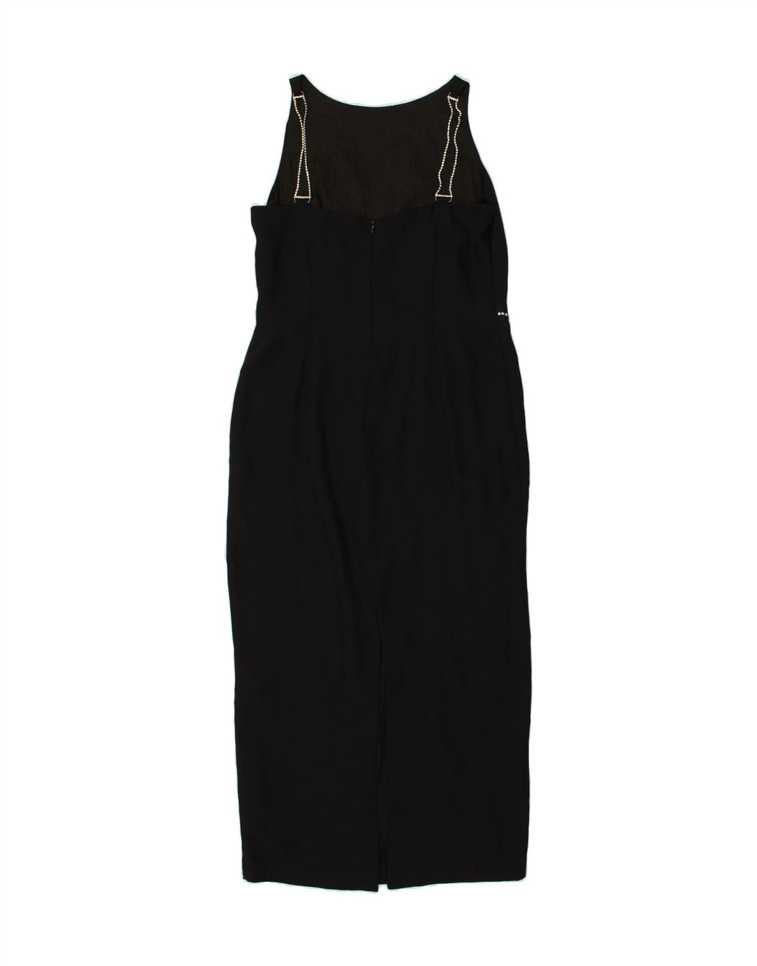 VINTAGE Womens Sleeveless Maxi Dress IT 48 XL Black Polyester | Vintage Vintage | Thrift | Second-Hand Vintage | Used Clothing | Messina Hembry 