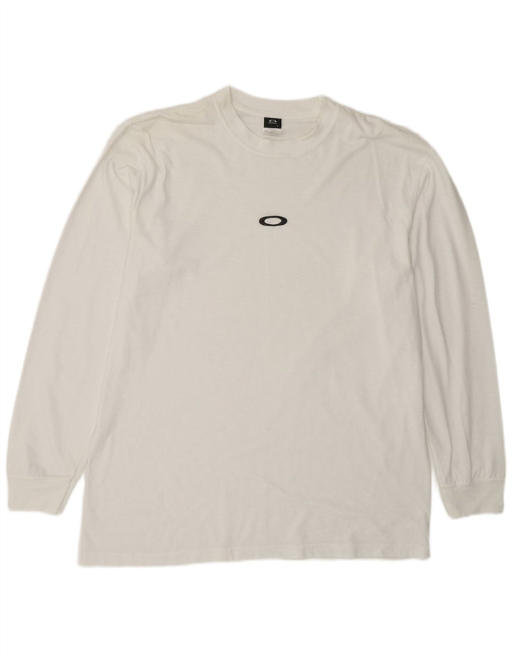 Oakley Herren-Top, langärmelig, groß, weißes Polyester