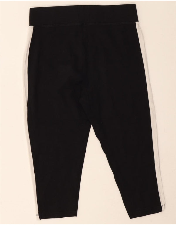 Kappa Damen Capri-Leggings UK 14 Große schwarze Colourblock-Baumwolle