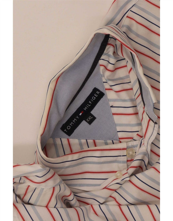 Tommy Hilfiger Herrenhemd 2XL Weiß gestreift