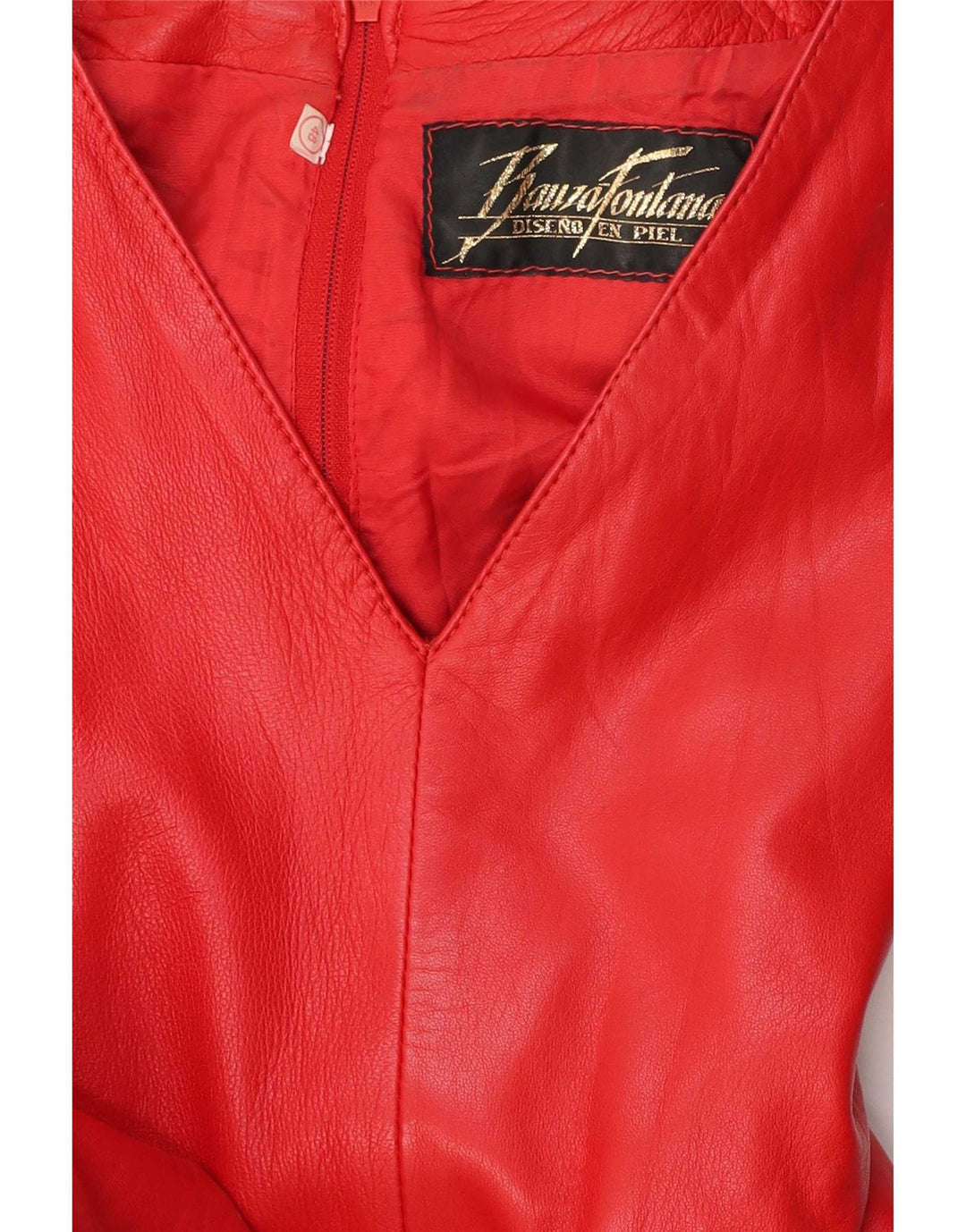 Vintage Damen Lederetuikleid IT 48 XL Rot
